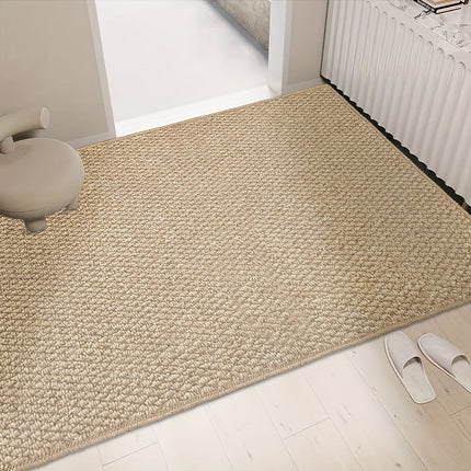 Elegant Natural Look | Durable Jute-Style Doormat with Anti-Slip Base | Dirt-Repellent | Machine Washable | NobleWeave Entrance Rug | 50% Polypropylene