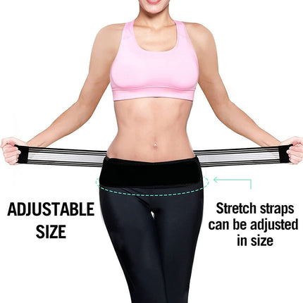 Adjustable Lumbar Compression Belt | Pain Relief for Lower Back, Sciatica & Hips | Durable Neoprene with Anti-Slip Silicone Strips | Breathable Design for Daily Wear | One Size Fits Most | Black