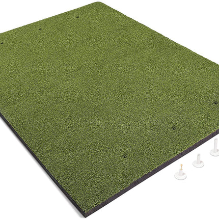 Golf Practice Mat | 5x4 ft Artificial Turf | 15mm Non-Slip Foam Padding | Indoor/Outdoor Training | 6 Teeing Positions | Includes 3 Rubber Tees for Drivers | Synthetic Grass for Realistic Feel