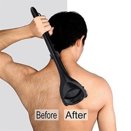 Advanced Back Hair Shaver | Extra-Long Ergonomic Handle | Wet or Dry Use | Pain-Free | Foldable and Rust-Resistant | Easy DIY Grooming Tool | High-Quality Replaceable Blades