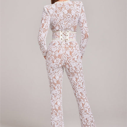 Juliette Jumpsuit | Luxurious V-Neck Design | Ideal for Weddings & Cocktail Parties | High-Quality Fabric | Available in Multiple Colors | Sophisticated Style for Formal Occasions
