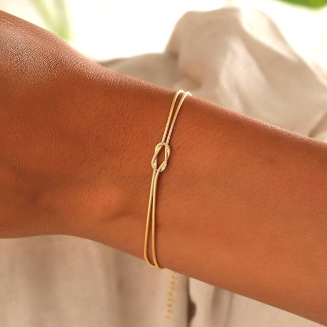 Visconte | Unisex Love Knot Bracelet | Stainless Steel | Adjustable 17-20.5 cm | Waterproof & Hypoallergenic | Symbol of Connection