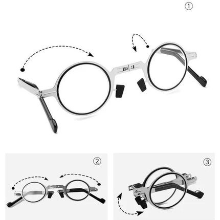 Ultralight Titanium Folding Reading Eyewear | Screwless Frame | Anti-Blue Light | Smart Zoom Progressive Lenses | Lightweight 22g | Multifocal Glasses for Indoor & Outdoor Use