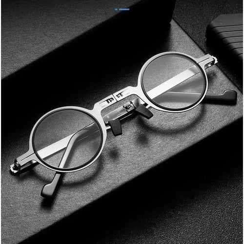 Ultralight Titanium Folding Reading Eyewear | Screwless Frame | Anti-Blue Light | Smart Zoom Progressive Lenses | Lightweight 22g | Multifocal Glasses for Indoor & Outdoor Use