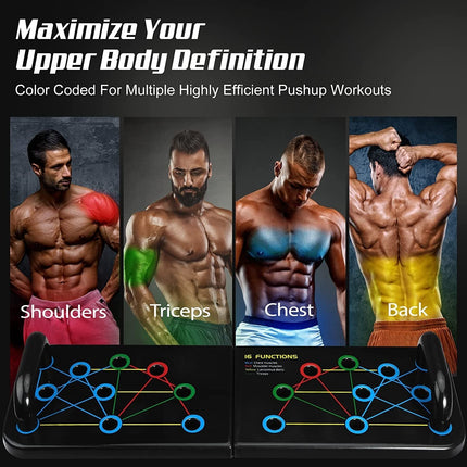 Upgraded Push-Up Board | High-Quality ABS Plastic | Non-Slip Handles | Color-Coded Guided Postures | 660lbs Load Capacity | Easy Assembly | Home and Outdoor Fitness Equipment