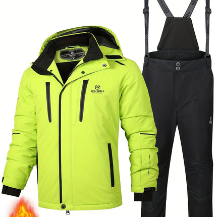 Evil Wolf Ski Suit | Insulated & Water-Repellent | Breathable Material | Adjustable Hood & Cuffs | Snow Catchers | Zippered Pockets | Warmth & Comfort for Extreme Conditions | AlpineGlide