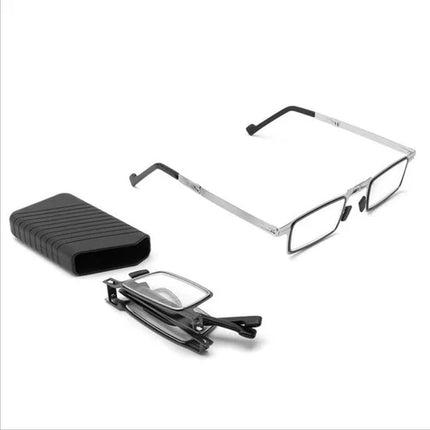 Ultralight Titanium Folding Reading Eyewear | Screwless Frame | Anti-Blue Light | Smart Zoom Progressive Lenses | Lightweight 22g | Multifocal Glasses for Indoor & Outdoor Use