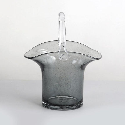 Handcrafted Glass Vase | Elegant Tote & Basket Design | Home Decor Accent | Available in 4 Styles | Perfect for Fresh or Silk Flowers | Unique Handbag-Inspired Glass Container | Enhance Your Space with Style