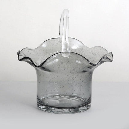 Handcrafted Glass Vase | Elegant Tote & Basket Design | Home Decor Accent | Available in 4 Styles | Perfect for Fresh or Silk Flowers | Unique Handbag-Inspired Glass Container | Enhance Your Space with Style
