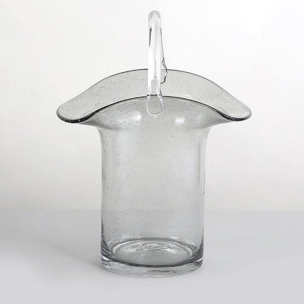 Handcrafted Glass Vase | Elegant Tote & Basket Design | Home Decor Accent | Available in 4 Styles | Perfect for Fresh or Silk Flowers | Unique Handbag-Inspired Glass Container | Enhance Your Space with Style