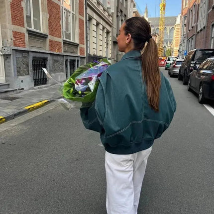 Liz - Oversized leren jas - Visconte
