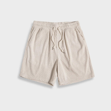 Men's Corduroy Two-Piece Summer Outfit | Button-Up Short Sleeve Shirt & Coordinating Bottoms | Relaxed Fit | Breathable Lightweight Fabric | Available in Beige, Black, Green, Light Blue