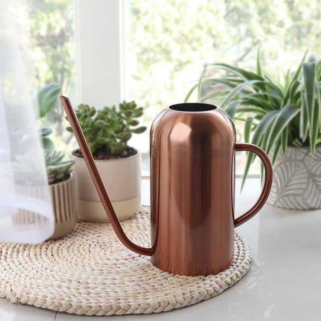 Bia Stainless Steel Watering Can | 1.5-Liter Capacity | 3 Finishes | 10" W x 8" H | Modern Plant Care Accessory