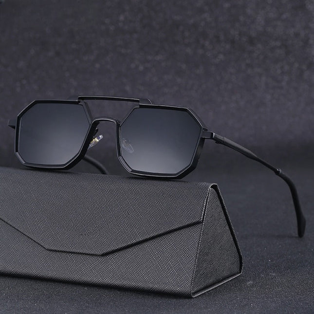 Polarized Alloy Frame Sunglasses | Stylish UV Protection | Modern Design | Includes Storage Case | Gold Silver Black