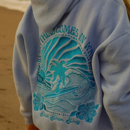 Van Hallen Ladies' Casual Summer Hoodie | Printed Back | Light Cotton | Pink, Blue, Cream Options | Sizes S-4XL | Ultimate Comfort