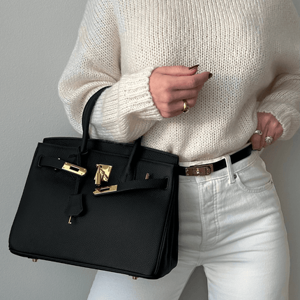 ELEANOR | Premium Faux Leather Handbag | Elegant Statement Piece | Versatile For Work, Events & Travel | Spacious Interior | Chic Makeup Organizer | Timeless Style | 23.5x30x15cm