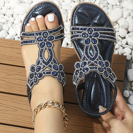 Femmine | Embellished Sandals with Beaded Details | Multiple Colors | Ladies' Fashion Statement Footwear | Comfort Cushioned Footbed | Ideal for Weddings, Parties, and Casual Elegance | Sizes 34-43