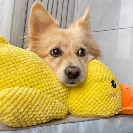 Soft Plush Duck Companion | Anxiety-Reducing Squeaker Toy for Dogs | Calming Cuddly Playmate