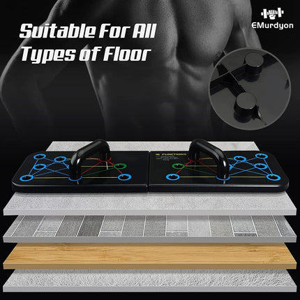 Upgraded Push-Up Board | High-Quality ABS Plastic | Non-Slip Handles | Color-Coded Guided Postures | 660lbs Load Capacity | Easy Assembly | Home and Outdoor Fitness Equipment