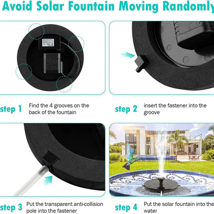 Solar Powered Fountain Pump | 1.4W | Automatic Water Feature | 6 Spray Nozzles | 3 Adjustable Water Heights | For Bird Bath, Fish Tank & Garden Decor | Eco-Friendly Floating Pump | No Electricity Needed | Water Circulation | Hummingbird Attractor