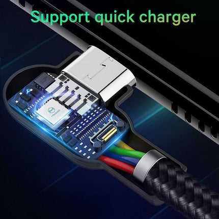 Indestructible Fast-Charging Cable | Withstands 65,000 lbs | USB, Type-C & iPhone Compatible | 90-Degree Rotation | Smart Clip for Safe Charging | Durable & Fray-Resistant | Universal Charging Solution