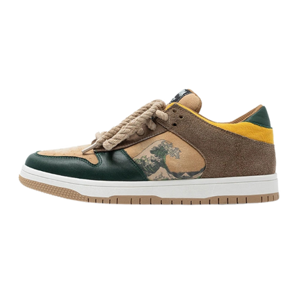 Sneakers X V. Gogh Collaboration | The Great Wave Design | Mixed Material Upper | Fabric Insole Comfort | Uniquely Designed Platform | Innovative Lacing | Thick Sole Heel | Art-Inspired Footwear