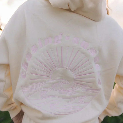 Van Hallen Ladies' Casual Summer Hoodie | Printed Back | Light Cotton | Pink, Blue, Cream Options | Sizes S-4XL | Ultimate Comfort