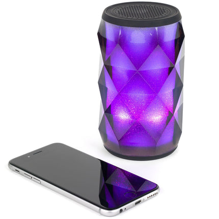 Pulsar Crystal Can Bluetooth Speaker | Wireless Range 10m | LED Light Modes | Portable & Rechargeable | Compact 8x8x13.5cm | 3W Output | Aux & Bluetooth Connection | Galaxy Effect | Lightweight Audio Design