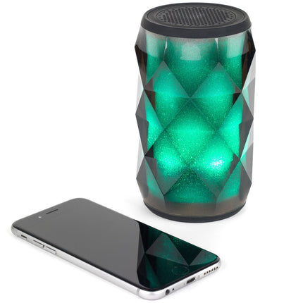 Pulsar Crystal Can Bluetooth Speaker | Wireless Range 10m | LED Light Modes | Portable & Rechargeable | Compact 8x8x13.5cm | 3W Output | Aux & Bluetooth Connection | Galaxy Effect | Lightweight Audio Design