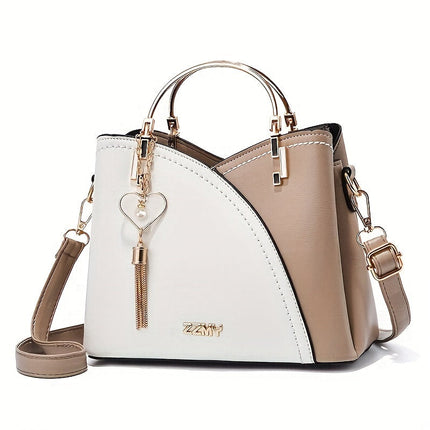 YSL Essential Luxury Leather Shoulder Bag | Vibrant Color Block Design | Stylish Tassel Accents | Spacious Interior