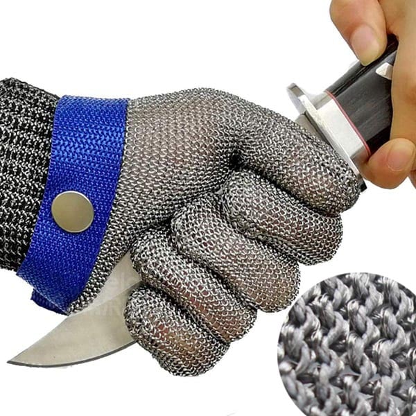 Food Grade Stainless Steel Mesh Glove | ANSI A9 Cut Resistance | For Kitchen & Meat Processing | Adjustable Wrist Strap | Eco-Friendly | Right or Left Hand Use | Easy Clean & Dishwasher Safe