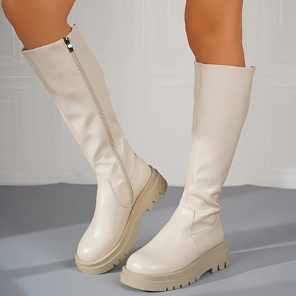 Women's Knee High Boots | Soft Leather Mid Heel | Zipper Detail | Durable Sole | Comfortable Fit | Versatile Style | Fashion Statement