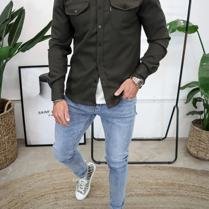 Felix Men's Overshirt | Modern Elegance Timeless Style | Regular Fit Cotton Jacket | Easy Care | Sizes S to XL | Colors: Navy or Charcoal | Breathable Comfort | By Van Hallen Melbourne