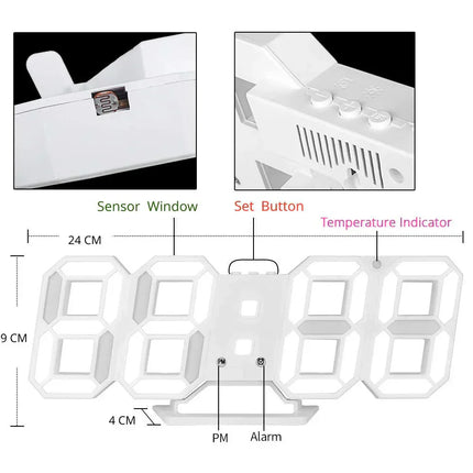 3D LED Digital Wall Clock | Dimmable Lighting | Minimalist Design | USB Powered | High Visibility | Home Decor
