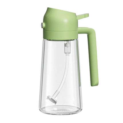 2-in-1 Oil and Vinegar Glass Dispenser Sprayer | BPA-Free | 10oz Capacity | Ergonomic Non-Slip Grip | Versatile for Cooking, Baking, Grilling | Efficient Oil Control | Dishwasher Safe