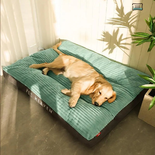 Orthopedic Dog Bed | Plush Fleece Lined | Large, XL, XXL | Dark Blue, Green | Non-Slip & Machine Washable Cover | Raised Edges for Comfort & Support