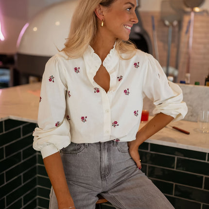 Floral Print Ladies Top | Elegant Design | Breathable Fabric | Feminine Touches | Perfect for Office, Casual, or Evening Outfits | Spring to Autumn Wardrobe Staple