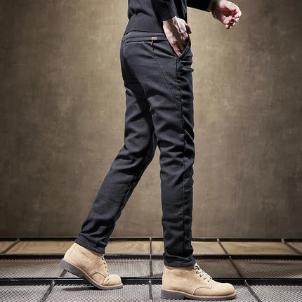 Men's Fleece Lined Trousers | Cotton-Spandex Blend | Relaxed Casual Fit | Warm & Comfortable | Machine Washable | Various Colors & Sizes