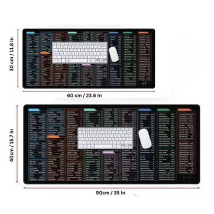 ExcelPad | Shortcut MousePad for Productivity | 200+ Shortcuts Access | Microsoft Word, PowerPoint, Adobe Photoshop Supports | Ergonomic Design | Non-Slip & Anti-Fray | Available in Medium (60x30cm) & Large (90x40cm) Sizes