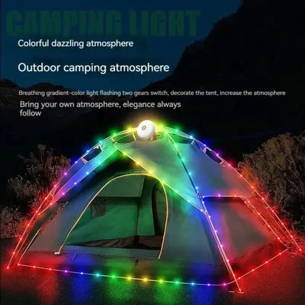 All-in-One Camping String Light | USB Rechargeable | 5 Modes + Emergency Lights | Durable ABS | IP44 Waterproof | 10M Copper Wire | Portable Flashlight | Magnetic Base with Hooks | Multipurpose Outdoor Use