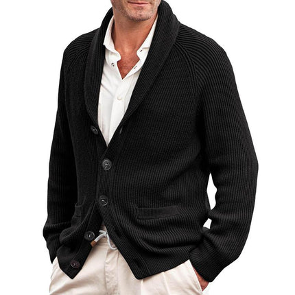 Vintage Style Men's Cardigan | Knitted Fabric | Button-Up Front | Classic Fit with Ribbed Cuffs & Hem | Versatile for Layering | Timeless Design | S-3XL Sizes