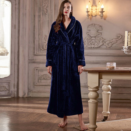 FlannelLuxe | Women's Extra Long Zippered Thermal Flannel Bathrobe | Cozy Winter Loungewear | Plus Size Options
