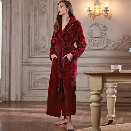 FlannelLuxe | Women's Extra Long Zippered Thermal Flannel Bathrobe | Cozy Winter Loungewear | Plus Size Options