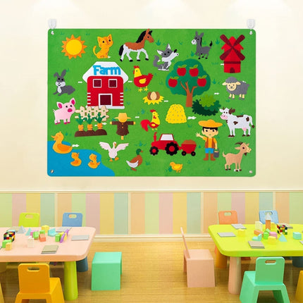 Children's Educational Felt Learning Board | Interactive Storytelling Tool | Portable with Reusable Animal Stickers | Encourages Imagination & Cognitive Development