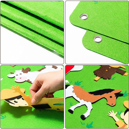Children's Educational Felt Learning Board | Interactive Storytelling Tool | Portable with Reusable Animal Stickers | Encourages Imagination & Cognitive Development