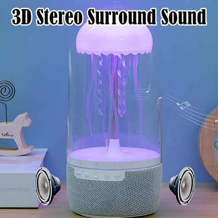 Portable Lamp with Floating Jellyfish | Bluetooth Speaker | 8 Color-Changing LED Lights | USB-C Rechargeable | Room Decor | Relaxation and Party Atmosphere | Intuitive Touch Controls | Modern Audio-Visual Device