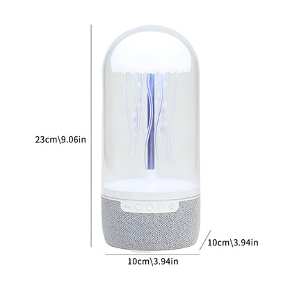 Portable Lamp with Floating Jellyfish | Bluetooth Speaker | 8 Color-Changing LED Lights | USB-C Rechargeable | Room Decor | Relaxation and Party Atmosphere | Intuitive Touch Controls | Modern Audio-Visual Device