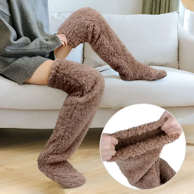 Ultra-Soft Knee-High Fuzzy Socks | Premium Plush Warmth | Versatile Cold Weather Essential | Snug & Stylish Winter Accessory | Perfect for Home or Outdoor Use | One-Size-Fits-Most