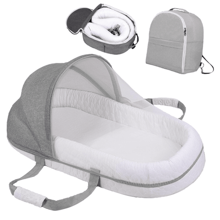 Mininest | Collapsible Baby Travel Bed | Lightweight | Mosquito Protection | High-quality Woven Polyester | Compact Foldable Design | Sturdy & Durable | Ideal for Home & Travel Use