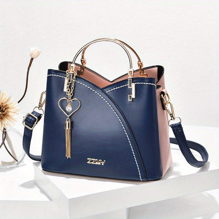 YSL Essential Luxury Leather Shoulder Bag | Vibrant Color Block Design | Stylish Tassel Accents | Spacious Interior